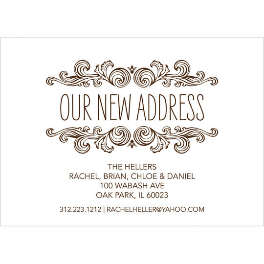 Woodcut Scroll Moving Announcements
